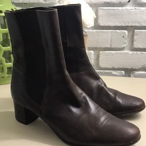 Well loved brown booties.
